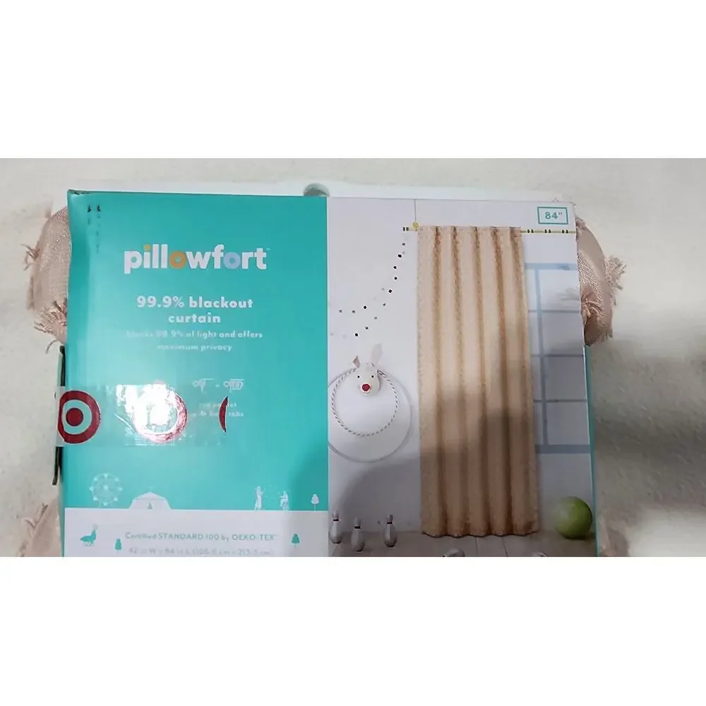 pillowfort blackout curtains 42 in x 84 in pink clipped dot 1 panel
